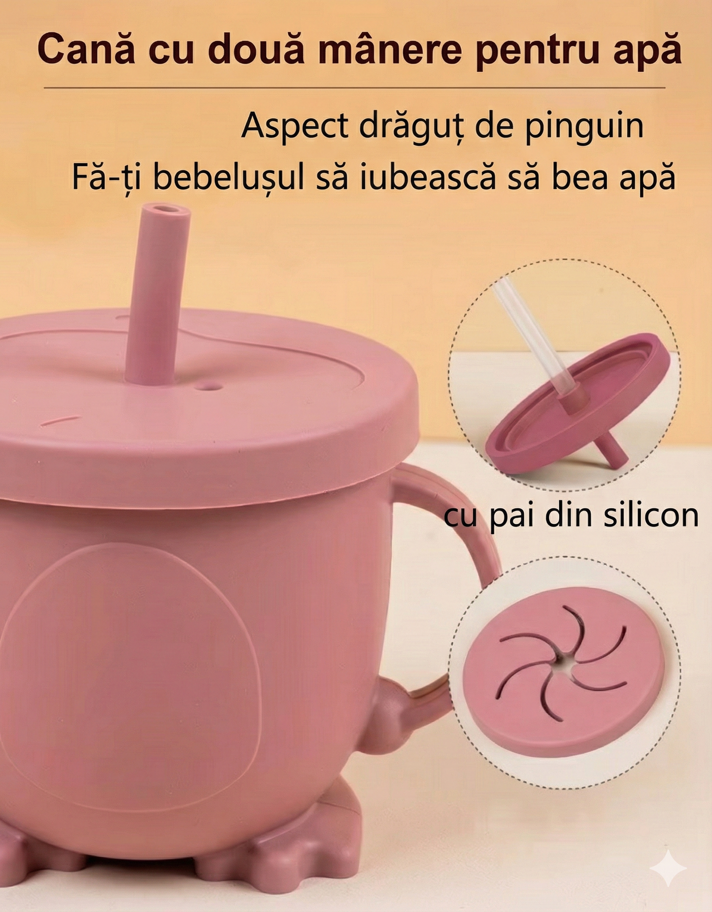 Set Complet Tacamuri Bebeluși (6 Piese) – Silicon Premium cu Ventuză Anti-Alunecare (BPA Free)