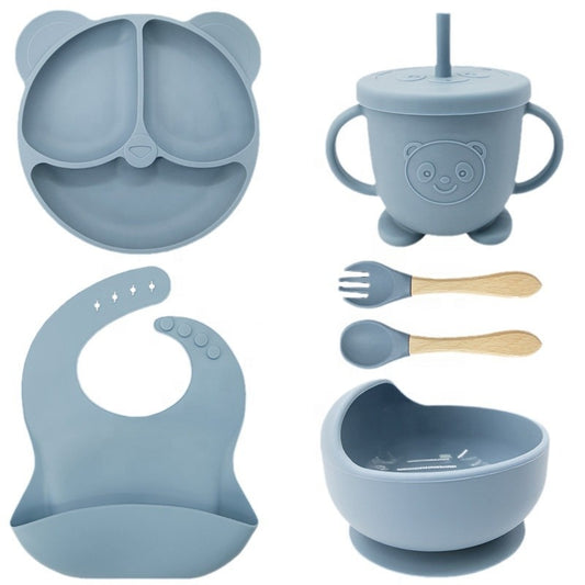 Set Complet Tacamuri Bebeluși (6 Piese) – Silicon Premium cu Ventuză Anti-Alunecare (BPA Free)